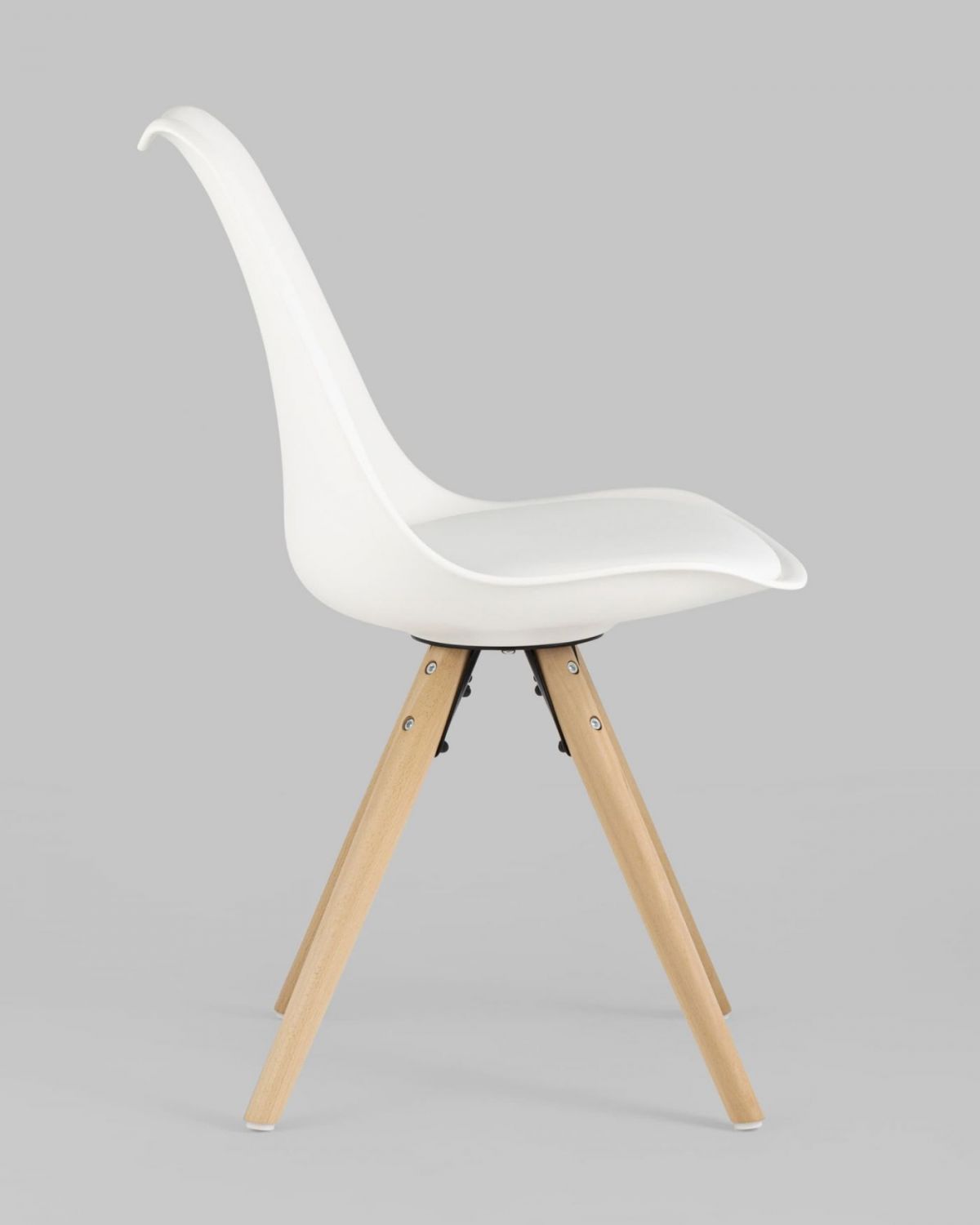 Стул Арианда белый, пластик, экокожа, каркас натуральный некрашеный массив бука | фото 3
