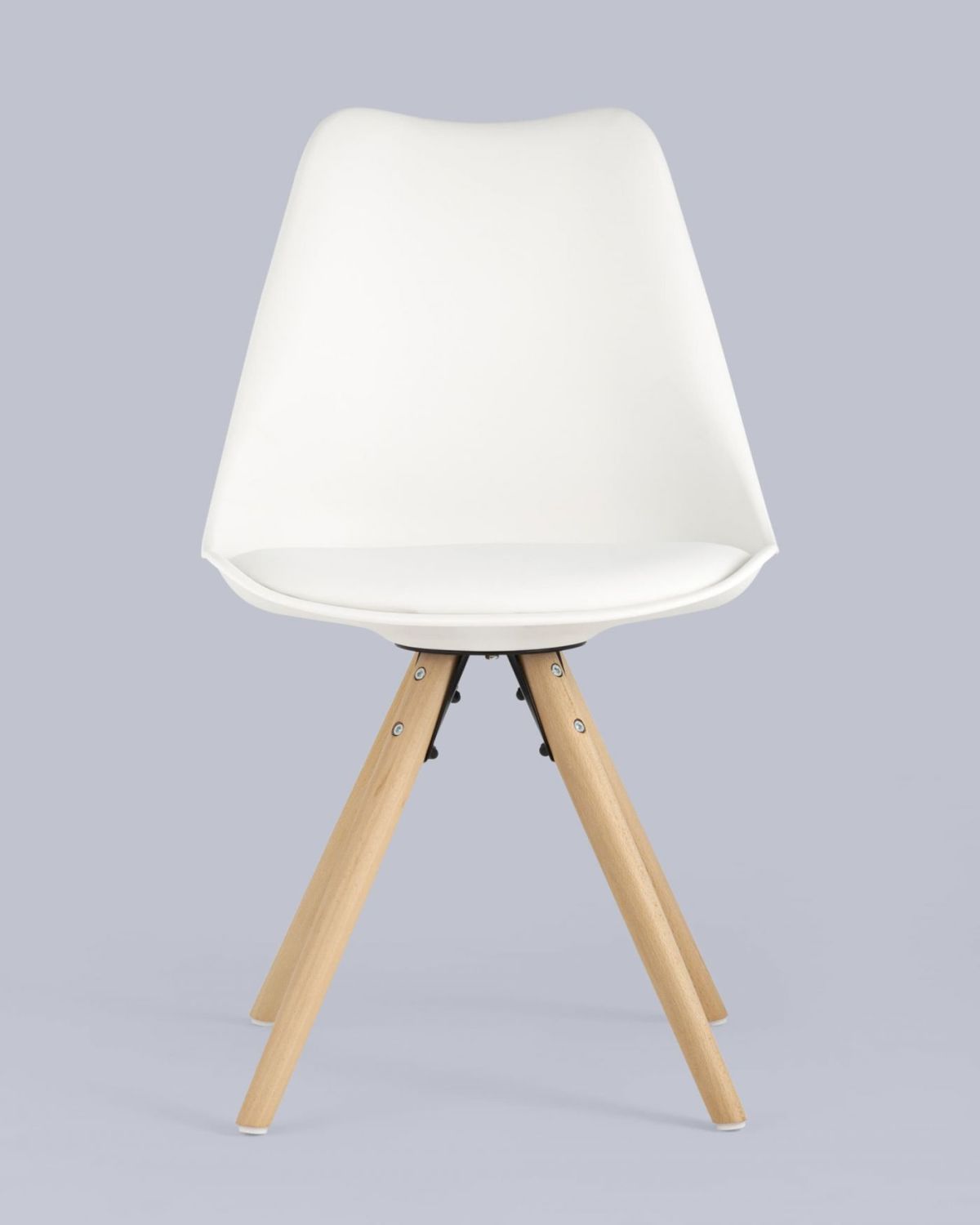 Стул Арианда белый, пластик, экокожа, каркас натуральный некрашеный массив бука | фото 4