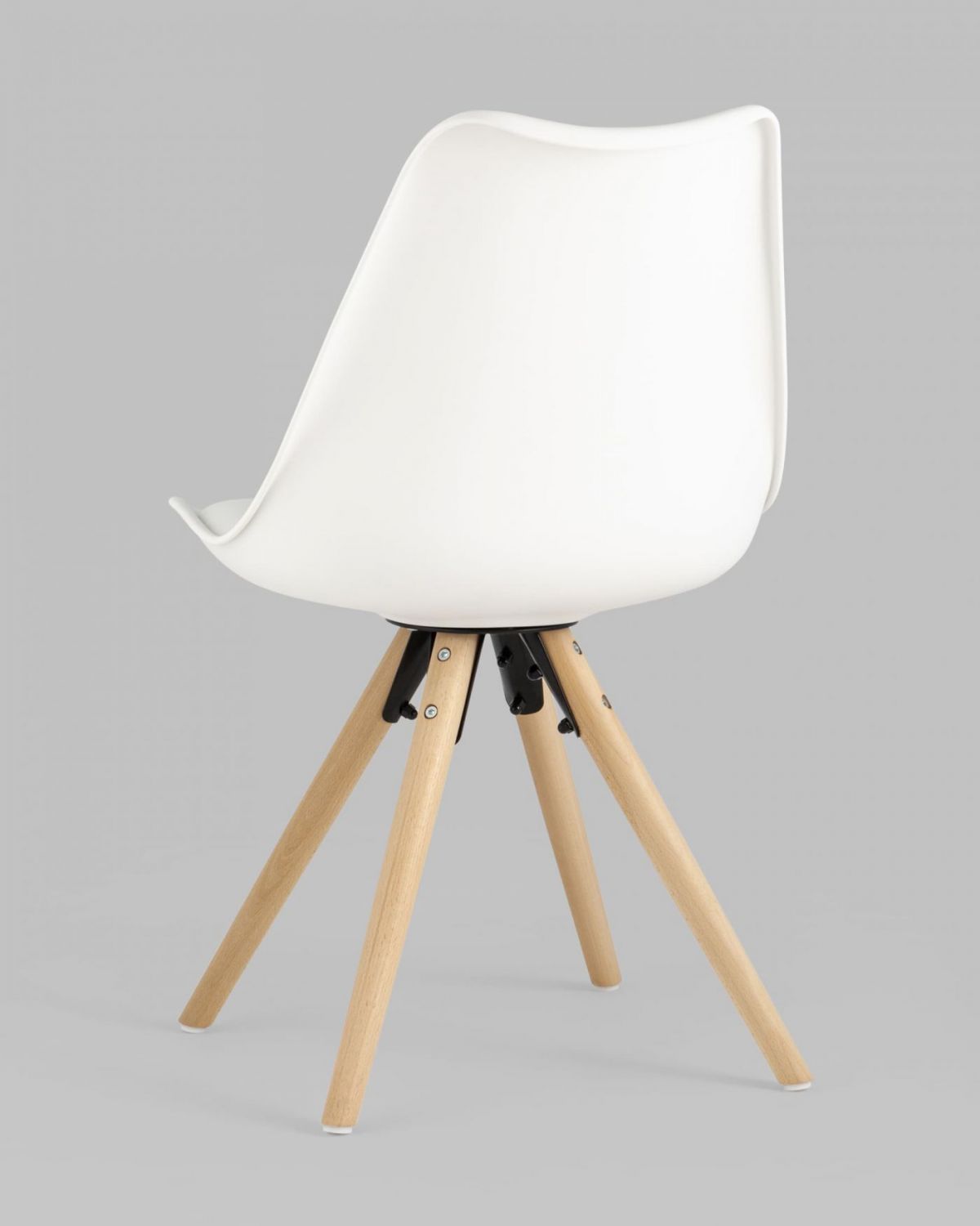 Стул Арианда белый, пластик, экокожа, каркас натуральный некрашеный массив бука | фото 6