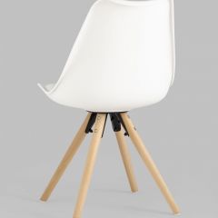 Стул Арианда белый, пластик, экокожа, каркас натуральный некрашеный массив бука | фото 6