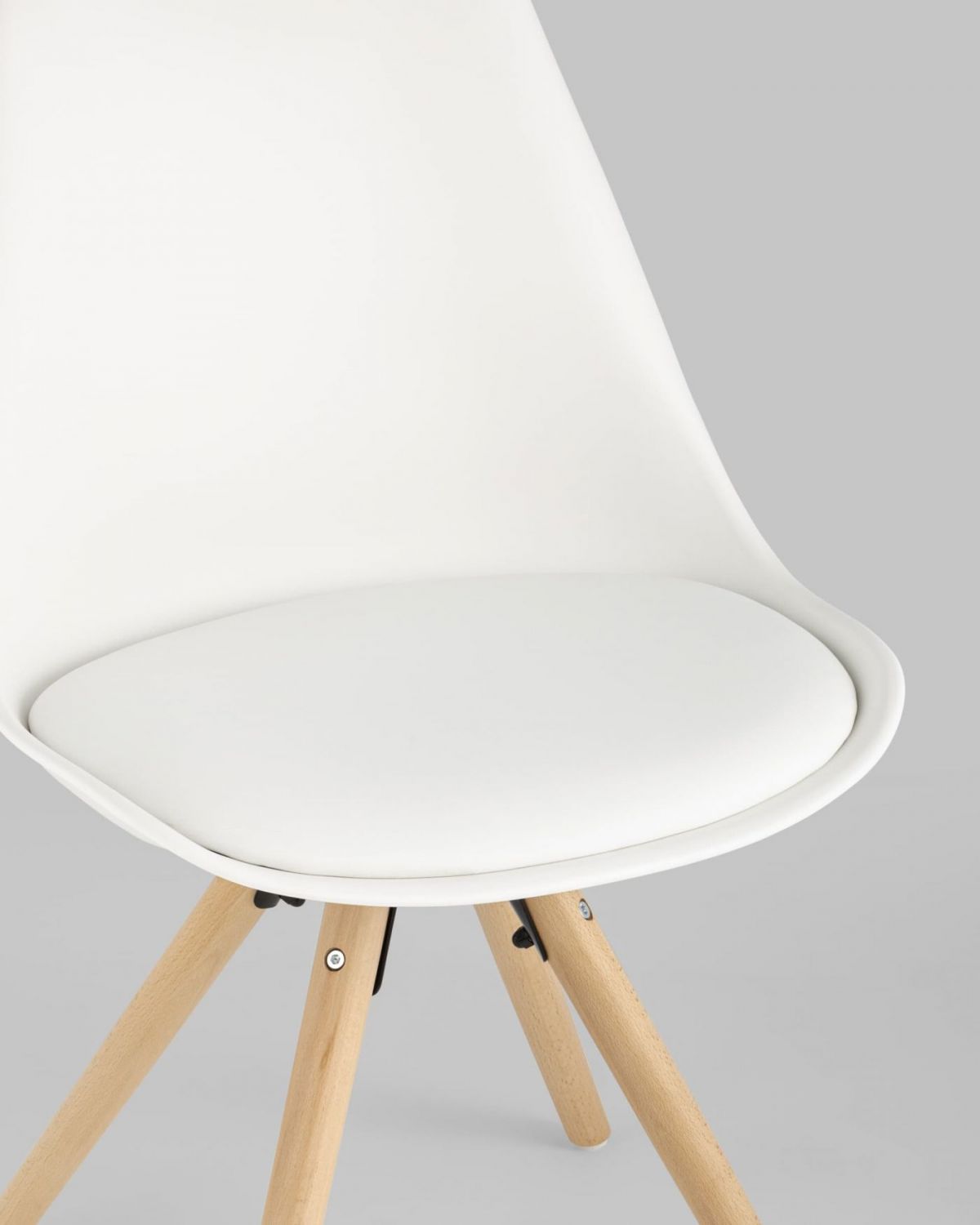 Стул Арианда белый, пластик, экокожа, каркас натуральный некрашеный массив бука | фото 8