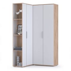 Куба Прихожая 10, цвет дуб сонома/белый премиум, ШхГхВ 118х107,3х210,6 см., универсальная сборка | фото 2
