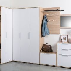 Куба Прихожая 10, цвет дуб сонома/белый премиум, ШхГхВ 118х107,3х210,6 см., универсальная сборка | фото 6