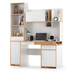 Вуди Компоновка № 01, цвет белый премиум/дуб крафт золотой, ШхГхВ 156х65х190 см., НЕ универсальная сборка | фото 2