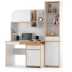 Вуди Компоновка № 01, цвет белый премиум/дуб крафт золотой, ШхГхВ 156х65х190 см., НЕ универсальная сборка | фото 4