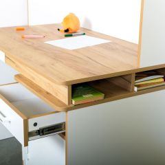 Вуди Компоновка № 01, цвет белый премиум/дуб крафт золотой, ШхГхВ 156х65х190 см., НЕ универсальная сборка | фото 9