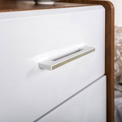 Камея Спальня № 4 Шкаф для одежды 10.79 + Кровать 11.04, цвет белый глянец/орех селект каминный, сп. м. 1600х2000 мм., б/м, БЕЗ ортопеда | фото 7