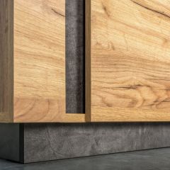 Арчи № 03, цвет дуб крафт золотой/камень тёмный, ШхГхВ 240х41,3х193,7 см., ниша для ТВ 110х41х100 см., НЕ универсальная сборка | фото 10