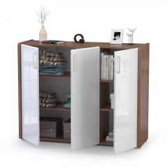 ВРСН!!!Камея Комод 10.99, цвет белый глянец/орех селект каминный, ШхГхВ 130х41,3х104 см. | фото 5