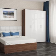Камея Кровать 11.04 с подъёмным ортопедом, цвет белый глянец/орех селект каминный, ШхГхВ 176х215х119 см., сп. м. 1600х2000 мм., б/м, под. ортопед есть | фото 12
