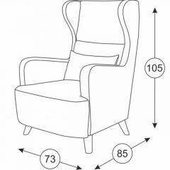 Меланж кресло, ткань ТК 233 Лаунж 10(коричневый), ШхГхВ 73х85х105 см., высота посадки 410 мм., глубина сиденья 600 мм. | фото 3
