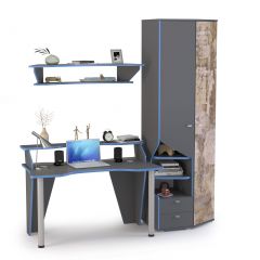 Индиго Компоновка № 1, цвет тёмно серый/граффити, ШхГхВ 210,3х70х219,6 см., НЕ универсальная сборка | фото 4