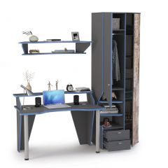Индиго Компоновка № 1, цвет тёмно серый/граффити, ШхГхВ 210,3х70х219,6 см., НЕ универсальная сборка | фото 5