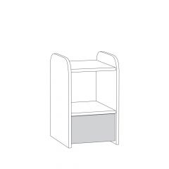 Индиго Тумба прикроватная 13.86, цвет тёмно серый/граффити, ШхГхВ 30х35,3х50,3 см. | фото 2