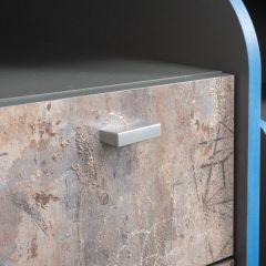 Индиго Тумба прикроватная 13.86, цвет тёмно серый/граффити, ШхГхВ 30х35,3х50,3 см. | фото 7