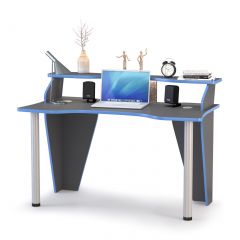 Индиго Стол компьютерный 12.61, цвет тёмно серый/граффити, ШхГхВ 135,4х70х91,5 см., можно установить подсветку 12.61 (L=1100 мм.) | фото 2