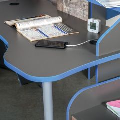 Индиго Стол компьютерный 12.61, цвет тёмно серый/граффити, ШхГхВ 135,4х70х91,5 см., можно установить подсветку 12.61 (L=1100 мм.) | фото 6