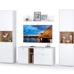 Бэль № 10, цвет дуб крафт золотой/белый премиум, ШхГхВ 280х43х200 см., ниша для ТВ 130х43х120 см., НЕ универсальная сборка | фото 4