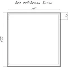 Зеркало Corsica 600х600 black без подсветки Sansa (SB1064Z) | фото 4