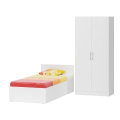 Кровать с ящиками 0900 + Шкаф 2-х створчатый Стандарт, цвет белый, ШхГхВ 93,5х203,5х70 + 90х52х200 см., сп.м. 900х2000 мм., б/м, основание есть | фото 8