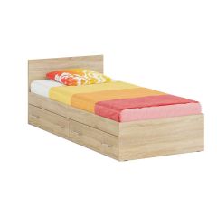 Кровать с ящиками 0900 + Шкаф угловой Стандарт, цвет дуб сонома, ШхГхВ 93,5х203,5х70 + 81,2х81,2х200 см., сп.м. 900х2000 мм., б/м, основание есть | фото 6