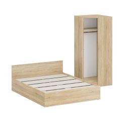 Кровать 1600 + Шкаф угловой Стандарт, цвет дуб сонома, ШхГхВ 163,5х203,5х70 + 81,2х81,2х200см., сп.м. 1600х2000 мм., без матраса, основание есть | фото 4