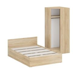 Кровать 1400 + Шкаф угловой Стандарт, цвет дуб сонома, ШхГхВ 143,5х203,5х70 + 81,2х81,2х200см., сп.м. 1400х2000 мм., без матраса, основание есть | фото 4