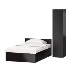 Кровать с ящиками 1200 + Пенал Стандарт, цвет венге, ШхГхВ 123,5х203,5х70 + 45х52х200 см., сп.м. 1200х2000 мм., без матраса, основание есть | фото 4