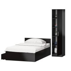 Кровать с ящиками 1200 + Пенал Стандарт, цвет венге, ШхГхВ 123,5х203,5х70 + 45х52х200 см., сп.м. 1200х2000 мм., без матраса, основание есть | фото 5