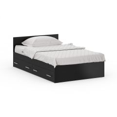 Кровать с ящиками 1200 + Пенал Стандарт, цвет венге, ШхГхВ 123,5х203,5х70 + 45х52х200 см., сп.м. 1200х2000 мм., без матраса, основание есть | фото 8