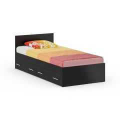 Кровать с ящиками 0900 + Шкаф 2-х створчатый Стандарт, цвет венге, ШхГхВ 93,5х203,5х70 + 90х52х200 см., сп.м. 900х2000 мм., б/м, основание есть | фото 8