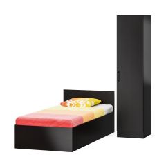 Кровать с ящиками 0900 + Пенал Стандарт, цвет венге, ШхГхВ 93,5х203,5х70 + 45х52х200 см., сп.м. 900х2000 мм., без матраса, основание есть | фото 4