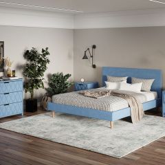 PROxSON Комод Side (Ткань: Рогожка Тетра Голубой) 94x45 | фото 2