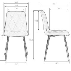 Стул обеденный DOBRIN CHILLY ROMBO, Горчичный Simple 15, основание белый | фото 6