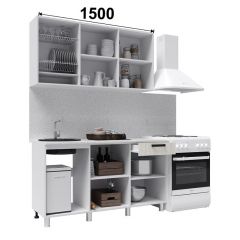Кухня ДИОР 1500 (Белый/Дуб Крафт белый) | фото 2
