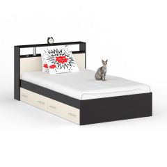 Камелия Кровать с ящиками 1200, цвет венге/дуб лоредо, ШхГхВ 123,5х217х78,2 см., сп.м. 1200х2000 мм., без матраса, основание есть | фото 2