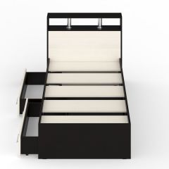 Камелия Кровать с ящиками 0900, цвет венге/дуб лоредо, ШхГхВ 93,5х217х78,2 см., сп.м. 900х2000 мм., без матраса, основание есть | фото 7