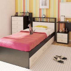 Камелия Кровать с ящиками 0900, цвет венге/дуб лоредо, ШхГхВ 93,5х217х78,2 см., сп.м. 900х2000 мм., без матраса, основание есть | фото 8