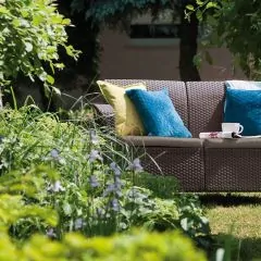 Диван пластиковый Корфу (Corfu love seat) коричневый - серо-бежевый* | фото 4